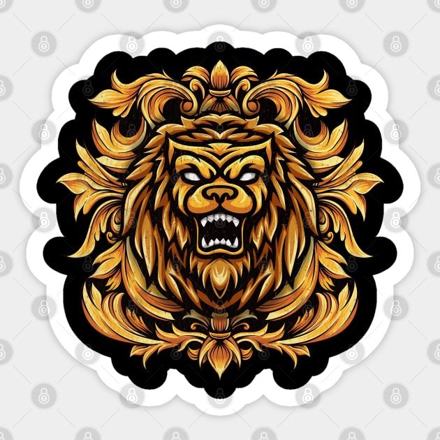 Lion Floral Sticker by Pixel Poetry